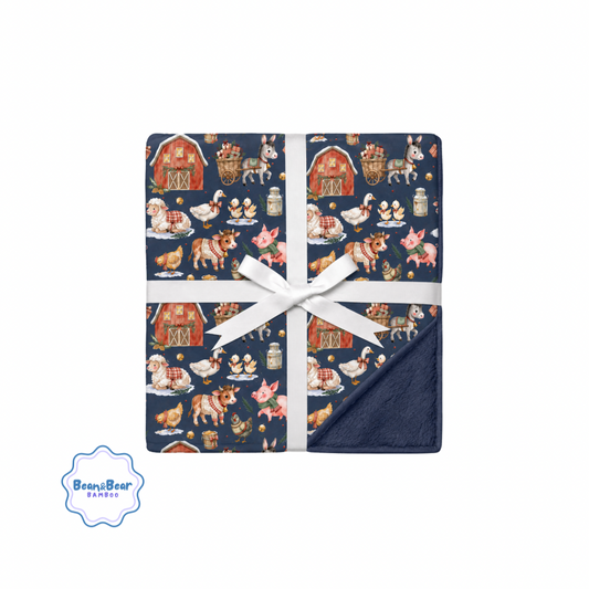 Barn to be Merry Fleece Lined Adult Blanket (PREORDER)
