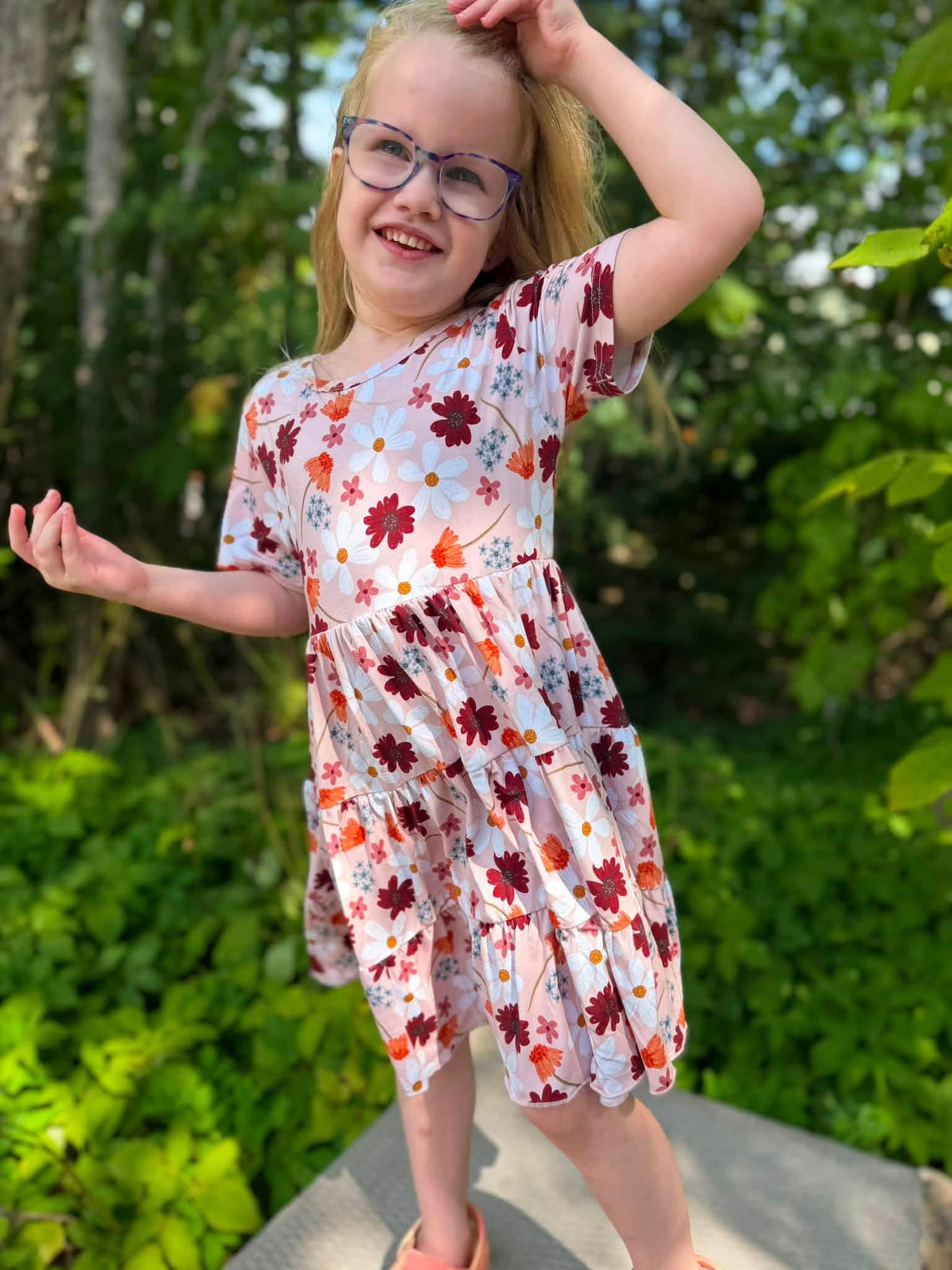 Blush Meadow Twirl Dress